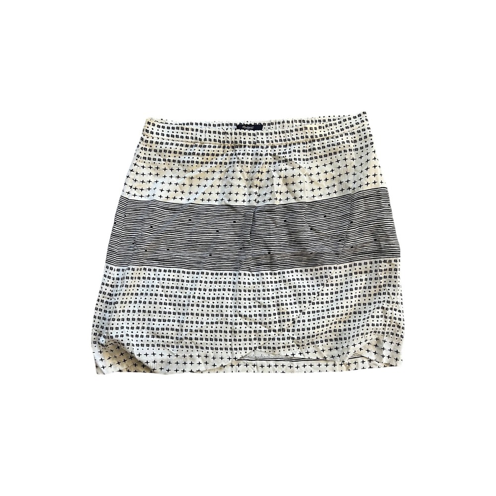 Madewell Black & White Patterned Mini Skirt - Women's Size S